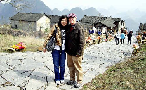 Rocky’s Ray Carrick in China with his new wife Queenie after the pair met in person last month before tying the knot.